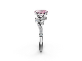 White gold Fancy Pink Oval  Solitaire Marquise Twist Band with Six-Prong Setting_77
