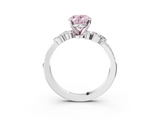 White gold Fancy Pink Oval  Solitaire Marquise Twist Band with Six-Prong Setting_78