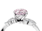 White gold Fancy Pink Oval  Solitaire Marquise Twist Band with Six-Prong Setting_79