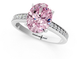 White gold Fancy Pink Oval  Solitaire Pavé Band Prong Setting Ring_21