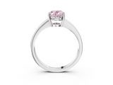 White gold Fancy Pink Oval  Solitaire Pavé Band Prong Setting Ring_23