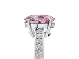 White gold Fancy Pink Oval  Solitaire Pavé Band Prong Setting Ring_25