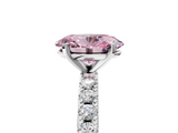 White gold Fancy Pink Oval  Solitaire Pavé Band with Four-Prong Setting_149