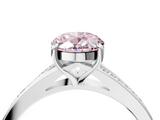 White gold Fancy Pink Oval  Solitaire Pavé Band with Four-Prong Setting_32