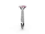 White gold Fancy Pink Oval  Solitaire Pavé Diamond Engagement Ring with Four-Prong Setting_135