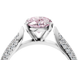 White gold Fancy Pink Oval  Solitaire Pavé Diamond Engagement Ring with Four-Prong Setting_137
