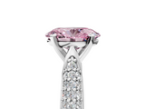 White gold Fancy Pink Oval  Solitaire Pavé Diamond Engagement Ring with Four-Prong Setting_138