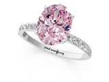 White gold Fancy Pink Oval  Solitaire Pavé Diamond Engagement Ring with Four-Prong Setting_74