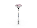 White gold Fancy Pink Oval  Solitaire Pavé Diamond Engagement Ring with Four-Prong Setting_75