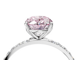 White gold Fancy Pink Oval  Solitaire Pavé Diamond Engagement Ring with Four-Prong Setting_77