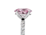 White gold Fancy Pink Oval  Solitaire Pavé Diamond Engagement Ring with Four-Prong Setting_78