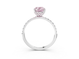 White gold Fancy Pink Oval  Solitaire Pavé Diamond Engagement Ring with Four-Prong Setting_79