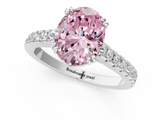 White gold Fancy Pink Oval  Solitaire Pave Diamond Engagement Ring with Prong Setting_21