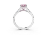 White gold Fancy Pink Oval  Solitaire Pave Diamond Engagement Ring with Prong Setting_23