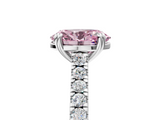 White gold Fancy Pink Oval  Solitaire Pave Diamond Engagement Ring with Prong Setting_25