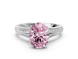 White gold Fancy Pink Oval  Solitaire Pave Split Shank Engagement Ring with Six-Prong Setting_37