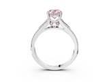 White gold Fancy Pink Oval  Solitaire Pave Split Shank Engagement Ring with Six-Prong Setting_40