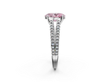 White gold Fancy Pink Oval  Solitaire Split Shank Pavé Diamond Engagement Ring_387