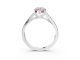 White gold Fancy Pink Oval  Solitaire Split Shank Pavé Diamond Engagement Ring_388