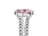 White gold Fancy Pink Oval  Solitaire Split Shank Pavé Diamond Engagement Ring_390