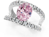 White gold Fancy Pink Oval  Solitaire Split Shank Pave Diamond Ring_50