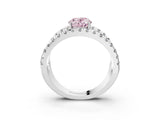 White gold Fancy Pink Oval  Solitaire Split Shank Pave Diamond Ring_52