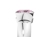 White gold Fancy Pink Oval  Solitaire Tension Set Diamond Ring with Wide Band_25