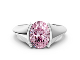 White gold Fancy Pink Oval  Solitaire Tension Set Diamond Ring_20