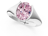 White gold Fancy Pink Oval  Solitaire Tension Set Diamond Ring_21