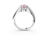 White gold Fancy Pink Oval  Solitaire Tension Set Diamond Ring_23