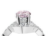 White gold Fancy Pink Oval  Solitaire Twist Band Pavé Diamond Engagement Ring_36