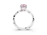 White gold Fancy Pink Oval  Solitaire Twist Band with Pavé Accents and Four-Prong Setting_23