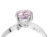 White gold Fancy Pink Oval  Solitaire Twist Band with Pavé Accents and Four-Prong Setting_24
