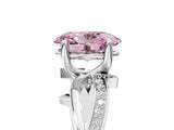 White gold Fancy Pink Oval  Solitaire Twist Band with Pavé Accents and Four-Prong Setting_25