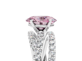 White gold Fancy Pink Oval  Solitaire Twist Band with Pavé Setting and Four-Prong Setting_120