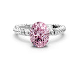 White gold Fancy Pink Oval  Solitaire Twisted Band Prong Set Engagement Ring_61