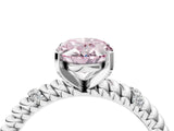 White gold Fancy Pink Oval  Solitaire Twisted Band Prong Set Engagement Ring_65