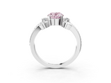 White gold Fancy Pink Oval  Solitaire Twisted Band Scroll Prong Ring_6