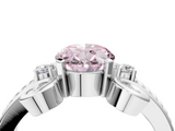 White gold Fancy Pink Oval  Solitaire Twisted Band Scroll Prong Ring_7