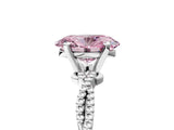 White gold Fancy Pink Oval  Solitaire Twisted Band with Bead Prong Setting_407