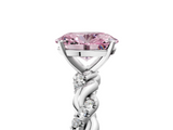 White gold Fancy Pink Oval  Solitaire Twisted Band with Pavé Accents and Four-Prong Setting_8