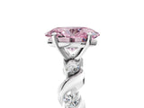 White gold Fancy Pink Oval  Solitaire Twisted Band with Prong Setting 5