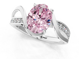 White gold Fancy Pink Oval  Solitaire Twisted Band with Prong Setting_4