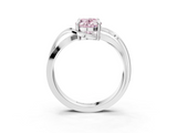 White gold Fancy Pink Oval  Solitaire Twisted Band with Prong Setting_6