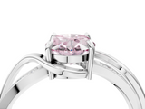 White gold Fancy Pink Oval  Solitaire Twisted Band with Prong Setting_7