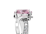 White gold Fancy Pink Oval  Solitaire Twisted Band with Prong Setting_8