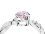 White gold Fancy Pink Oval  Solitaire Twisted Pave Diamond Ring with Four-Prong Setting_162