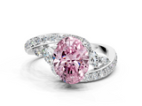White gold Fancy Pink Oval  Solitaire with Pavé Twist Band and Four-Prong Setting_54