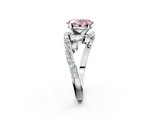 White gold Fancy Pink Oval  Solitaire with Pavé Twist Band and Four-Prong Setting_56