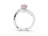 White gold Fancy Pink Oval  Solitaire with Pavé Twist Band and Four-Prong Setting_57